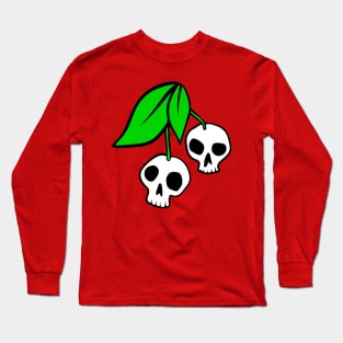 Cherry Skulls - White Long Sleeve T-Shirt